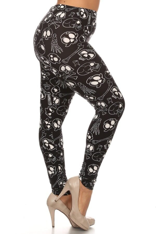 Plus Size Print, Full Length Leggings In A Fitted Style With A Banded High W...