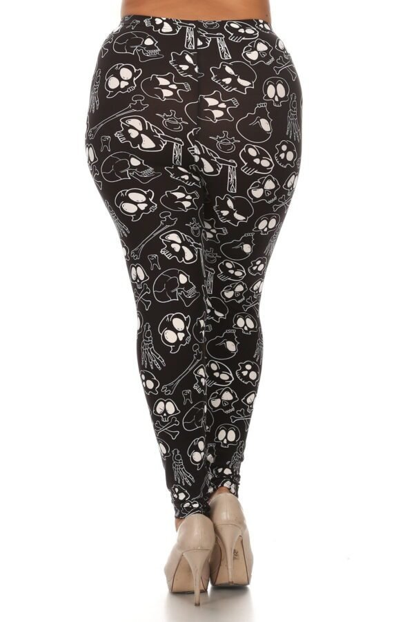 Plus Size Print, Full Length Leggings In A Fitted Style With A Banded High W...