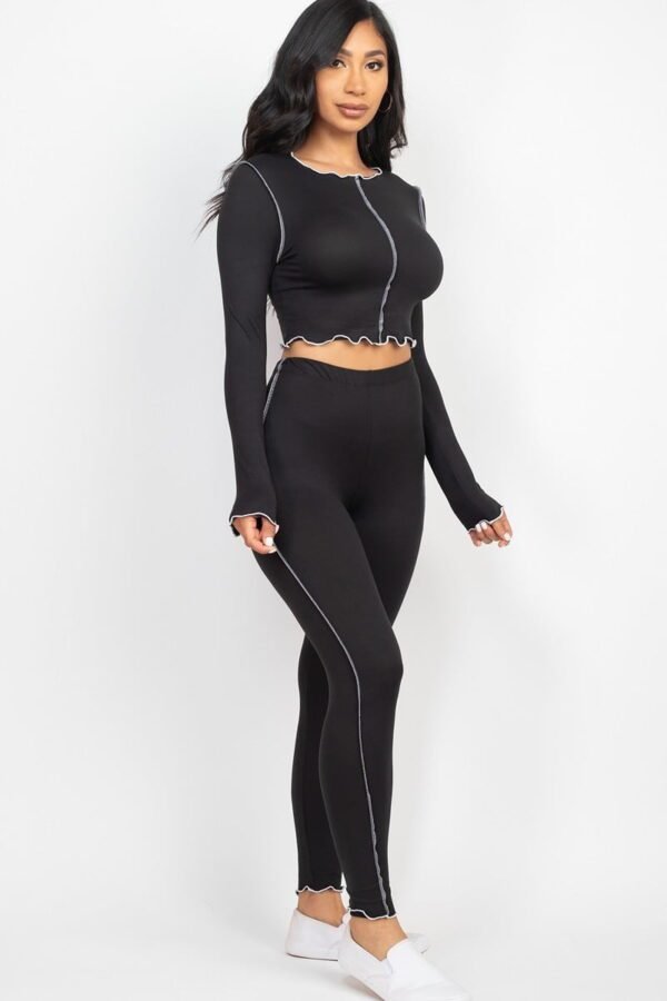 Lettuce Edge Crop Top & Leggings Set