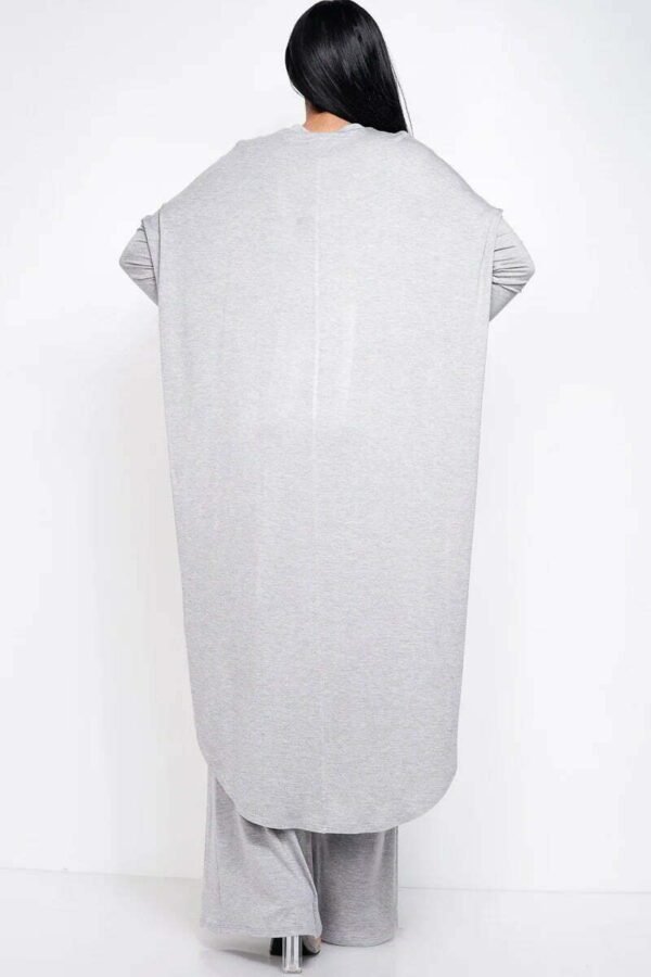 Solid Heavy Rayon Spandex Tube Top, Long Sleeve Cape Top And Wide Leg Pants ...