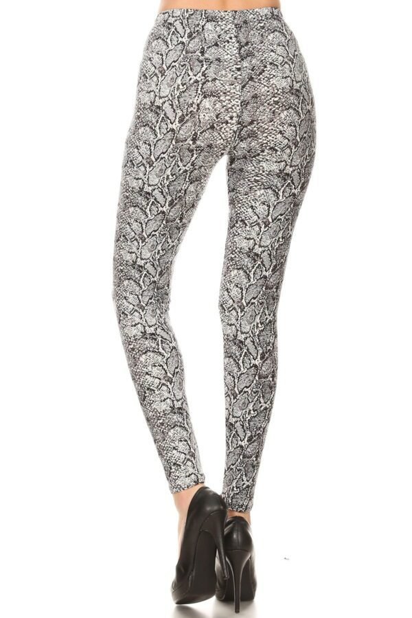 Snakeskin Print, Full Length, High Waisted Leggings In A Fitted Style With A...